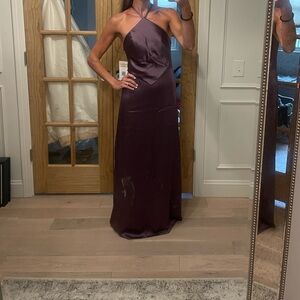 Elegant Purple Halter Dress